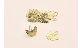 Pendiente abanico 20*20mm  Oro / Base Pendientes 