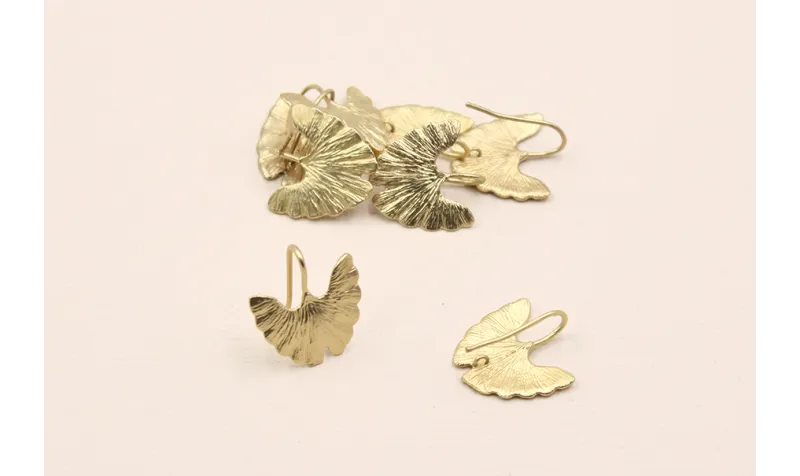 Pendiente abanico 20*20mm  Oro / Base Pendientes 