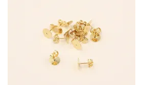 MONTURA DISCO 8MM PERLA DORADO / Base Pendientes 