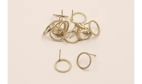 Perno aro 12mm  Oro Mate / Base Pendientes 