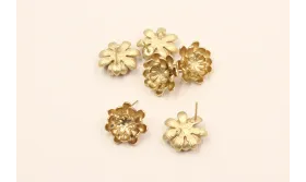 Pendiente Flor Oro Mate 16mm diametro / Base Pendientes 