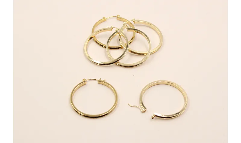 Pendiente Aro 40mm con Canal Oro / Base Pendientes 