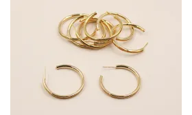 Pendiente Aro con ranura 32mm diam. Oro / Base Pendientes 