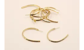 Pendiente Aro con ranura 50*35mm Oro / Base Pendientes 