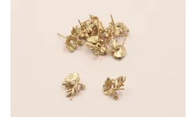 Perno Ramillete 18*12mm Oro Mate / Base Pendientes 