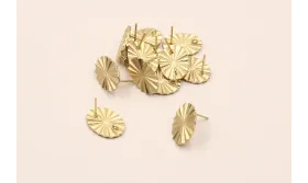 Perno Ovalo abanico 18*14mm Oro Mate / Base Pendientes 