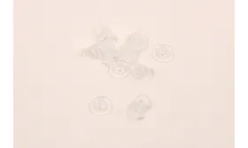 Tapón silicona transparente para pendiente / Tuercas de Latón / Zamak
