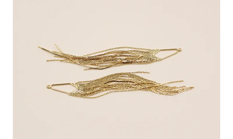 Pendiente Flecos 125*11mm Dorado