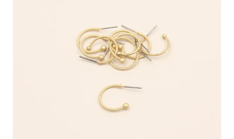 Pendiente gancho con bola 16mm diámetro Oro Mate / Base Pendientes 