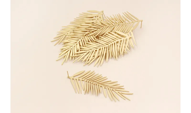Pendiente Hojas 70*30mm Oro Mate / Base Pendientes 