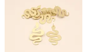 Pendiente serpiente 55*30mm Oro Mate / Base Pendientes 