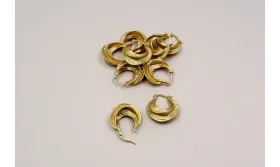 Aro pieza labrada 25mm Oro Mate / Base Pendientes 