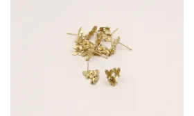 Perno Trio mariposas 12*10mm Oro Mate / Base Pendientes 