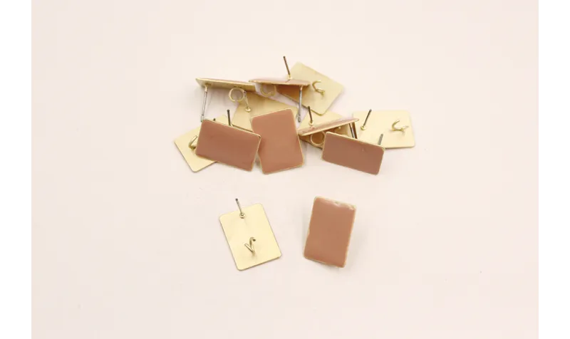 Perno rectangulo esmaltado 17*13mm Rosa