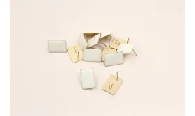 Perno rectangulo esmaltado 17*13mm Blanco / Base Pendientes 