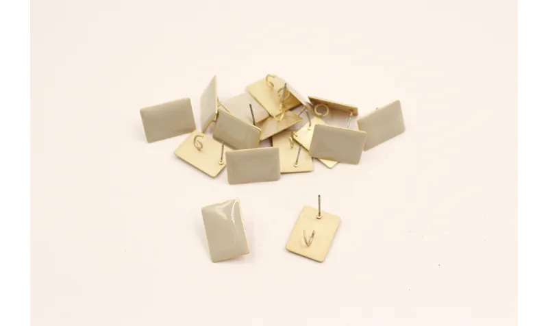 Perno rectangulo esmaltado 17*13mm Visón / Base Pendientes 