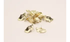 Perno Hoja 30*17mm Dorada / Base Pendientes 