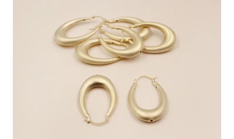 Pendiente Aro africano 45*30mm Oro Mate / Base Pendientes 