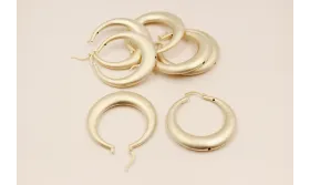 Pendiente Aro africano 47mm Oro Mate / Base Pendientes 