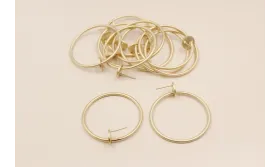 Disco de 10mm con Aro de 37mm Oro Mate / Base Pendientes 