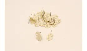 Perno Cara 15*8mm Oro Mate / Base Pendientes 