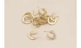 Perno Aros 15*8mm Oro Mate / Base Pendientes 
