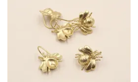 Pendiente gancho Abeja 16*17mm Dorado Mate / Base Pendientes 