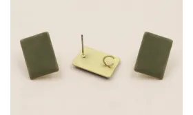 Perno rectangulo esmaltado 17*13mm Verde / Base Pendientes 