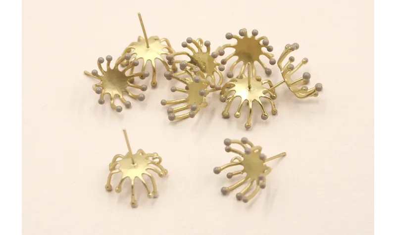 Perno estambres 13mm puntas esmaltadas Grises / Base Pendientes 