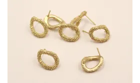 Pendiente Aro pata Pulpo 18*14mm Dorado Mate / Base Pendientes 