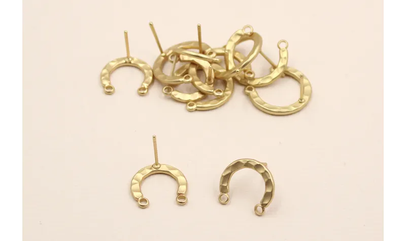Pendiente Herradura 18*16mm Dorado Mate / Base Pendientes 
