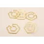 Pendiente Hexágonos 40*33mm Dorado Mate / Base Pendientes 