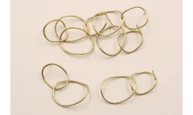 Perno con doble aro 22*16 y 26*20mm Dorado Mate / Base Pendientes 