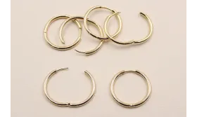 Aro Acero Inoxidable 28mm Oro / Base Pendientes 