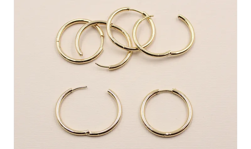 Aro Acero Inoxidable 28mm Oro / Base Pendientes 