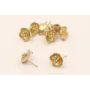 Pendiente Flor estambres 15*15*6mm Dorado Mate / Base Pendientes 