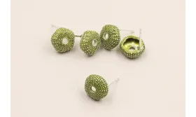 Perno Caracol de Mar diam 10mm * 4mm esmalte verde / Base Pendientes 