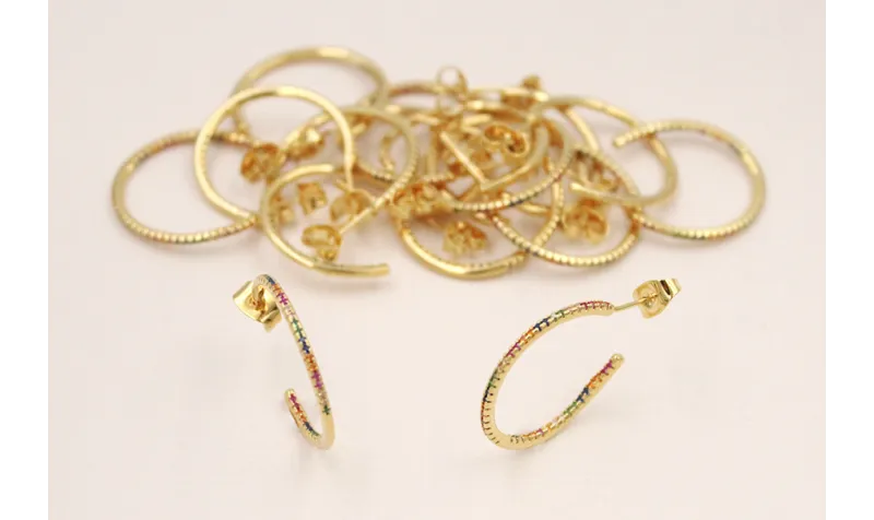 Pendiente Aro Semicirculo Mirobrillos 21mm / Base Pendientes 