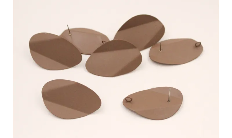 Ovalo Doblado 43*25mm Marrón Mate / Base Pendientes 