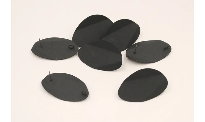 Ovalo Doblado 43*25mm Negro Mate / Base Pendientes 