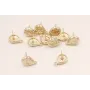 Perno Gota martilleada 12*8mm Oro / Base Pendientes 