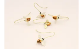 Pendiente Abeja Oro Mate pintada 16*10mm / Base Pendientes 