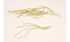 Fleco de 5 tiras de 1mm cada. 70mm Dorado Mate / Base Pendientes 