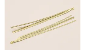 Fleco tuerca de 4 Tiras de 2mm. 125mm Oro Mate / Base Pendientes 