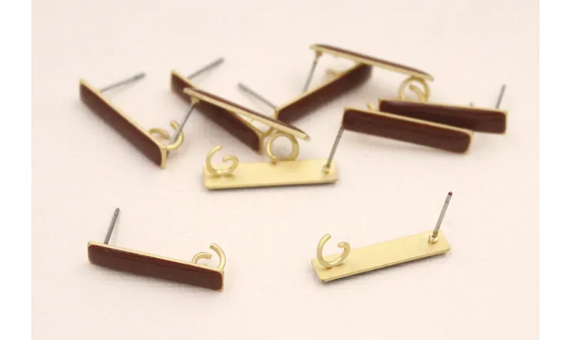 Listón de 20*4mm Esmalte Marrón / Base Pendientes 