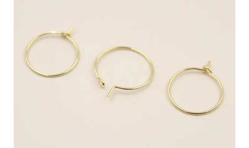 Stainless Steel: Aro Acero de 15mm Oro / Base Pendientes 