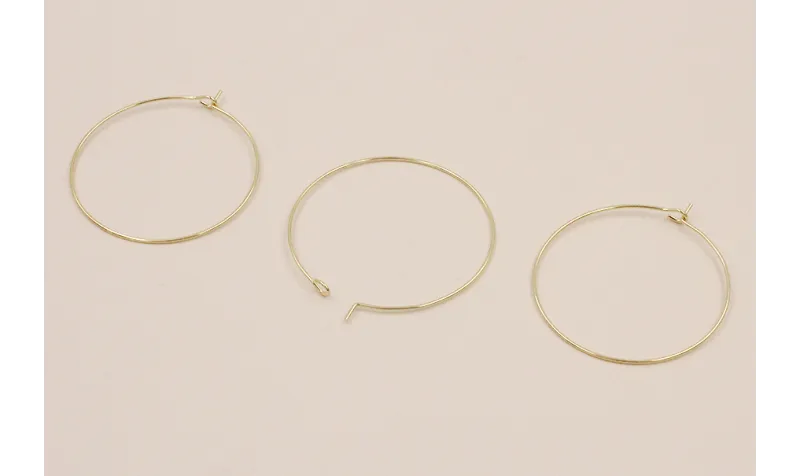 Stainless Steel: Aro Acero de 40mm Oro / Base Pendientes 