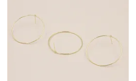 Stainless Steel: Pendiente Aro Acero de 40mm Oro / Base Pendientes 