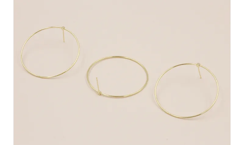 Stainless Steel: Pendiente Aro Acero de 40mm Oro / Base Pendientes 