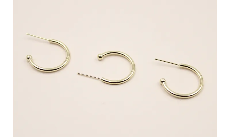 Stainless Steel: Semi Aro de 20mm Oro / Base Pendientes 